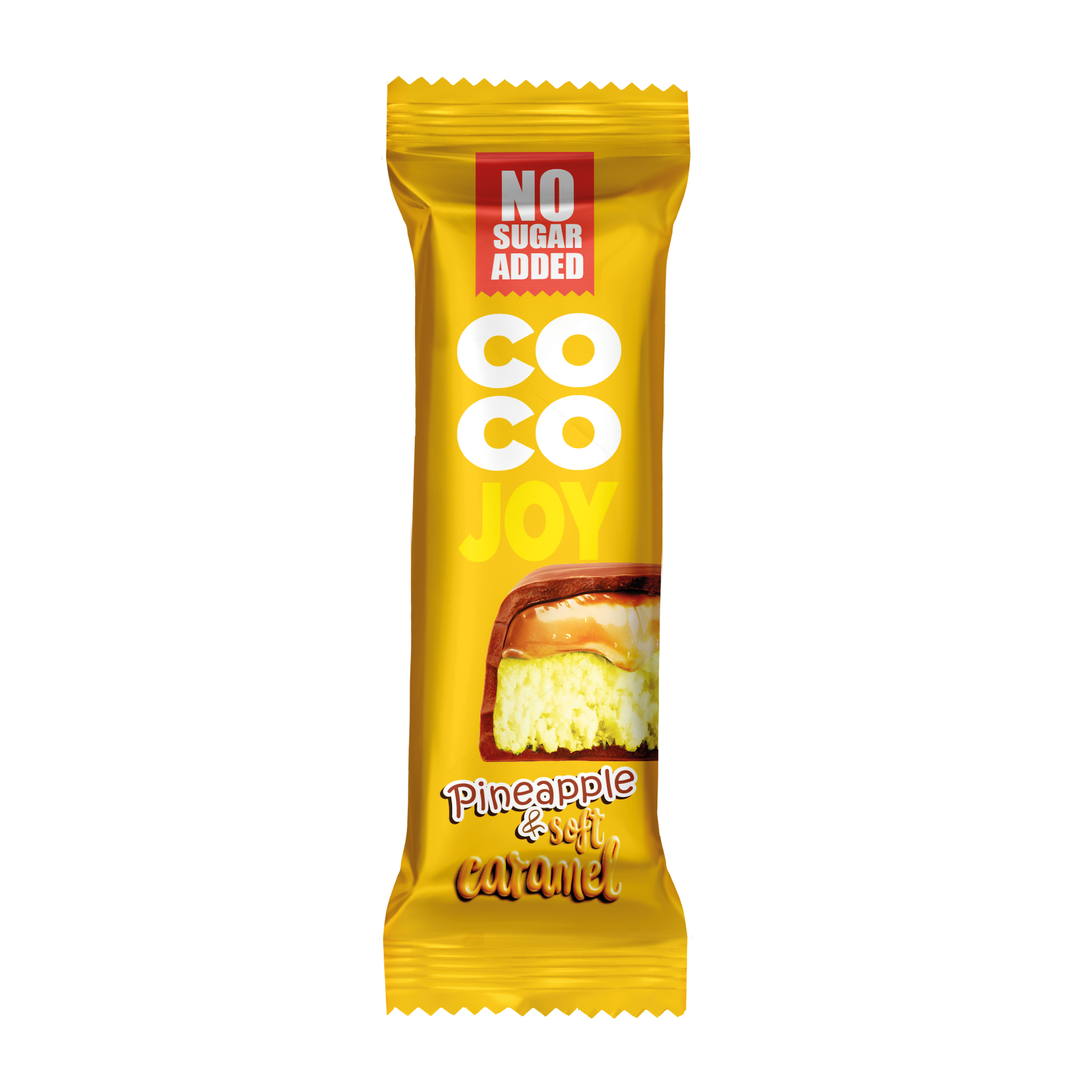 Батончик глазированный PowerPRO Coco Joy 40г (Ананас мягкая карамель)