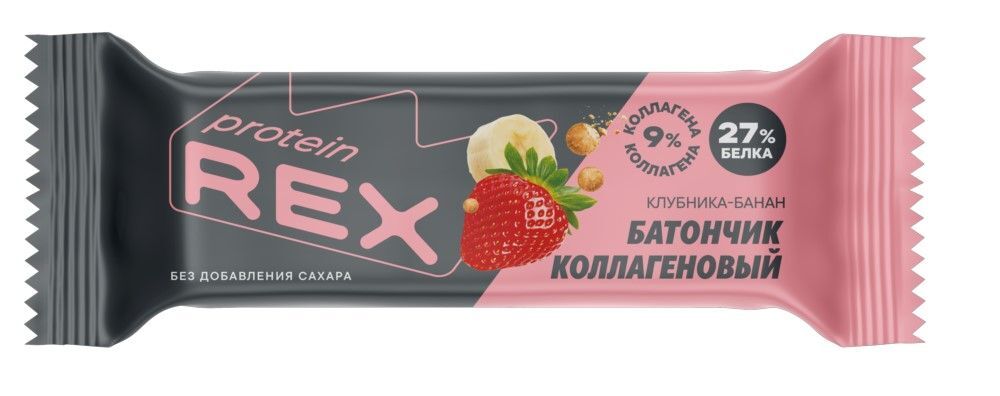 Батончик REX глазированный 45г (Клубника банан)