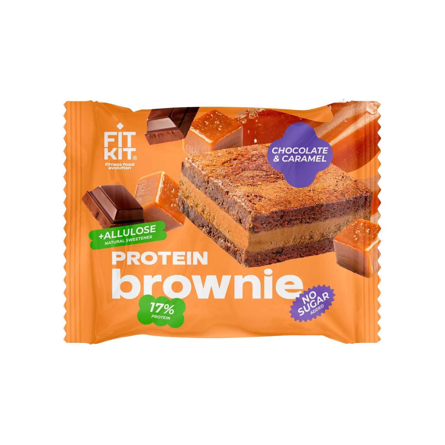 Десерт глазированный FIT KIT БРАУНИ 50г (Шоколад Карамель)
