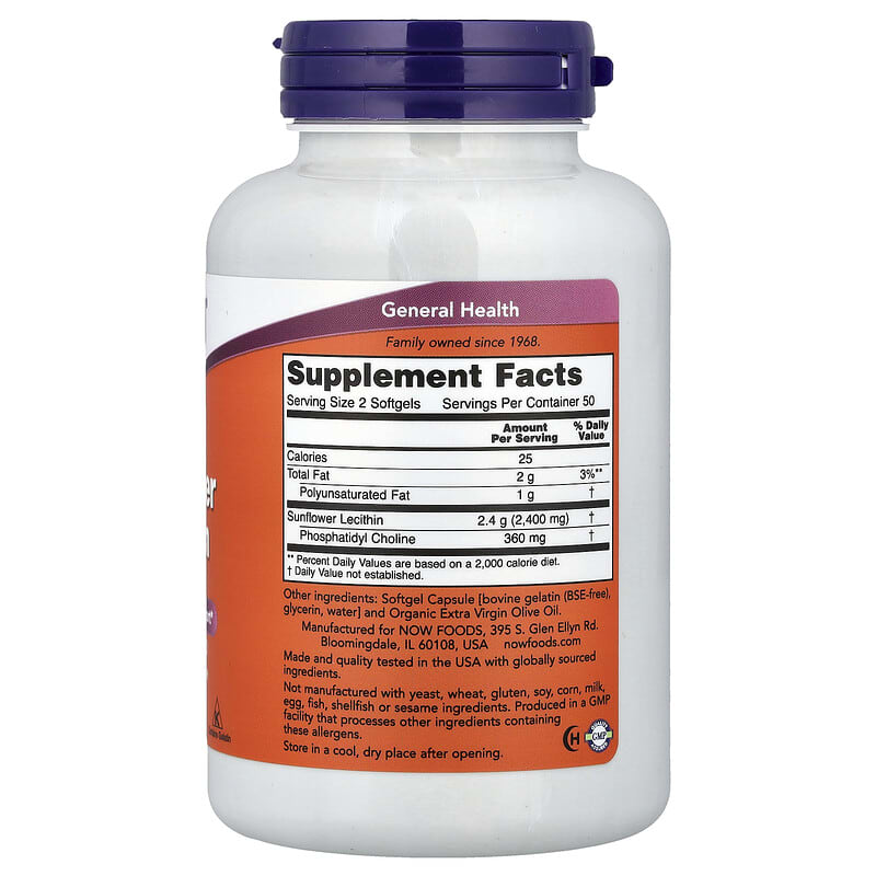 NOW SUNFL LECITHIN 1200мг