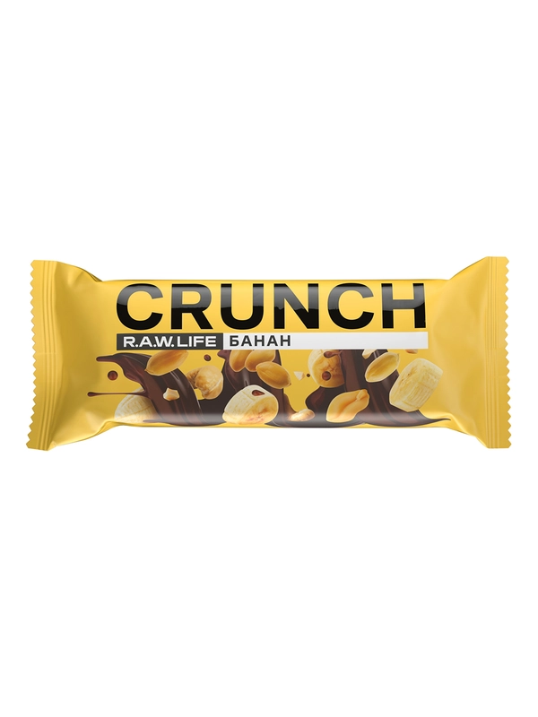 R.A.W. LIFE CRUNCH Батончик ореховый глазированный 40гр (Банан)