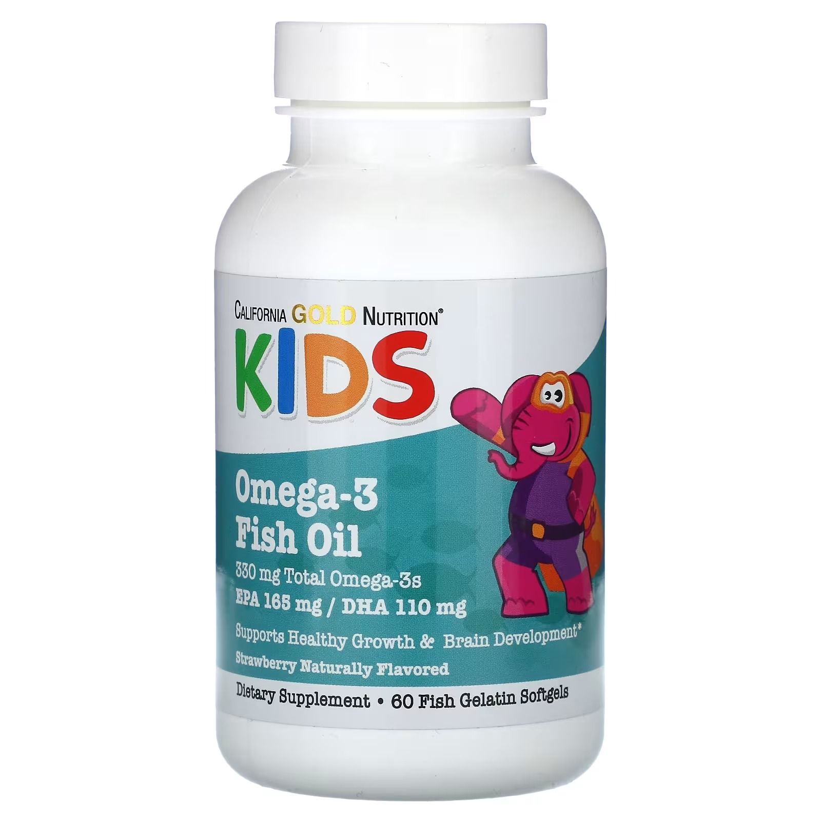 California Gold Nutrition Kid’s Omega-3 Fish Oil, Natural Strawberry Flavor