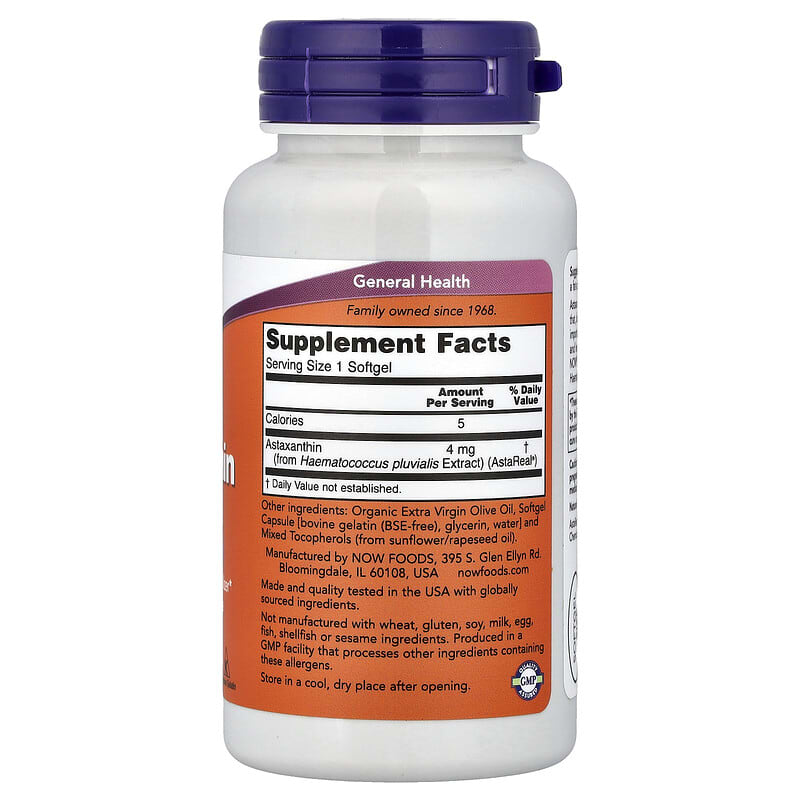 NOW Astaxanthin 4мг