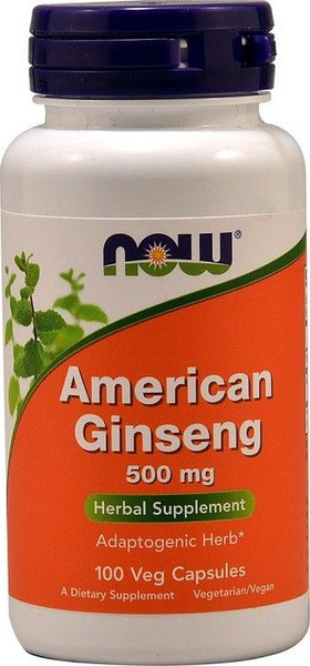 NOW American Ginseng 500 мг (100 капсул)