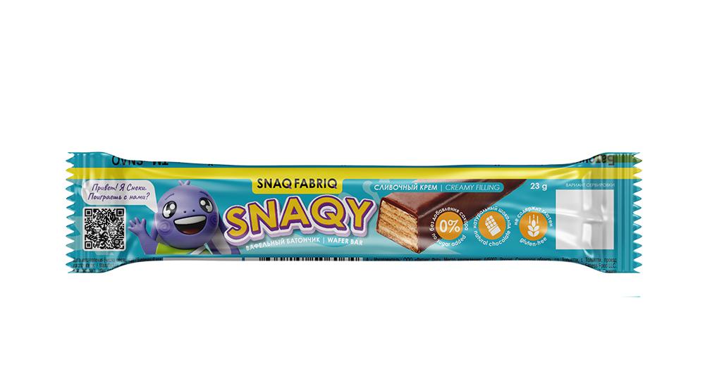 SNAQ FABRIQ Батончик вафельный глазированный 23гр (Сливочный крем)