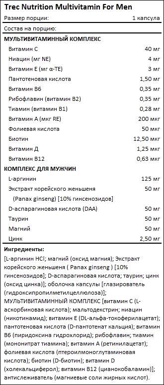 Витаминно-минеральный комплекс Trec MULTIVITAMIN For Men