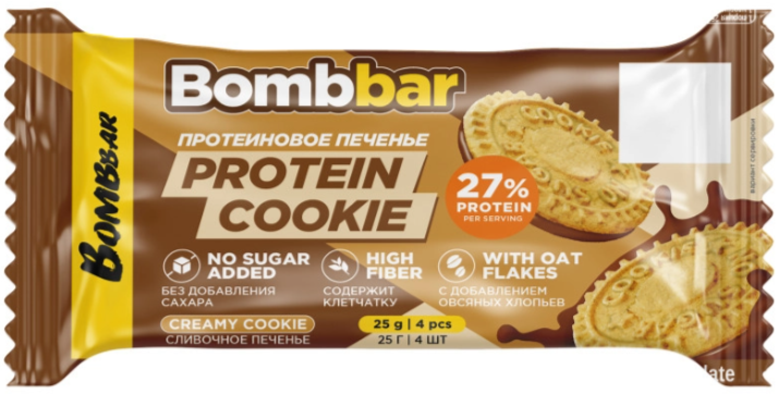 BOMBBAR Печенье глазированное 25гр (Сливочное)